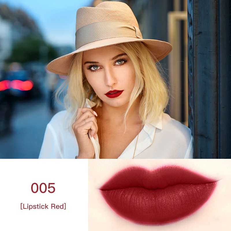 MYG matte lipstick high-grade metal tube long list water poof red gold purple lipstick lips makeup - Color: 005