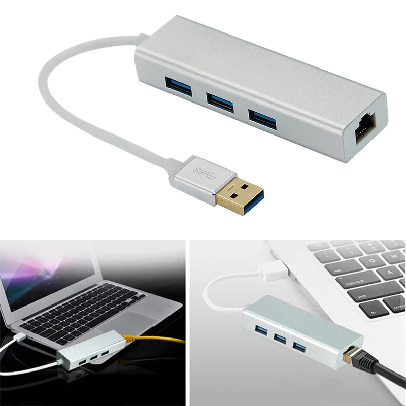 USB3.0 концентратор Gigabit Ethernet сетевой адаптер+ 3 знака после Порты и разъёмы док-станция USB 3,0 для RJ45 10/100/1000M lan-плата для Macbook Windows 10