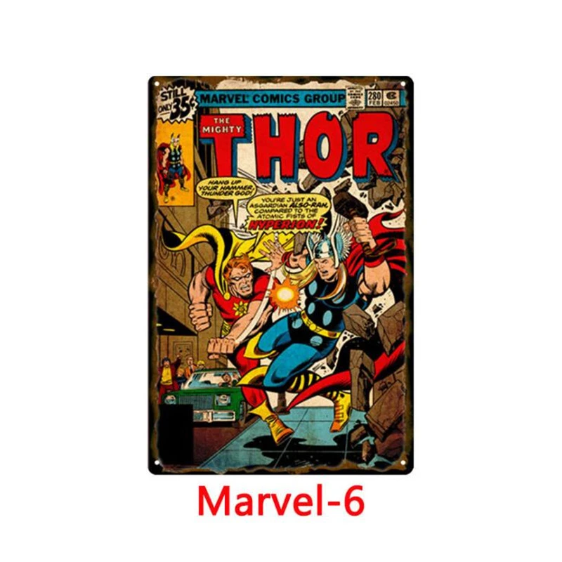 Style6 Герой Marvel комиксов Железный человек металлический знак Ретро металлический оловянный плакат с подписью доска для паба металлический винтажный домашний Декор стены искусства бар украшения - Цвет: Style6