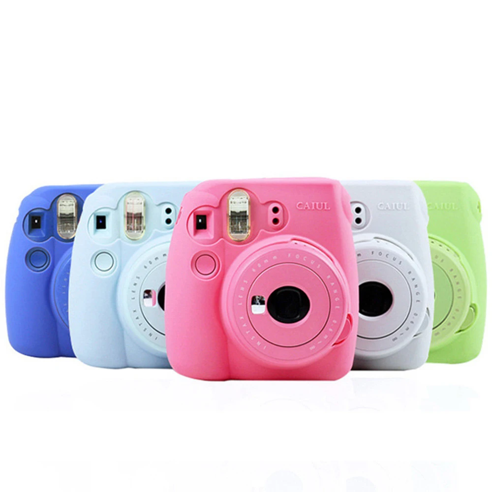 Силиконовый чехол для камеры, цветной кожаный чехол для камеры Fujifilm Instax Mini 8/MINI8+/9