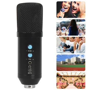 

USB Microphone With Headphone Jack Condenser For Computer Plug And Play Laptop Microphone With Sponge Cover