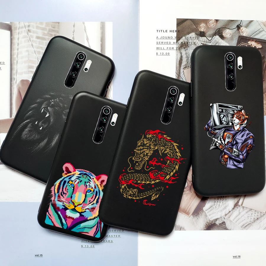 Чехол с ожесточенными животными для Xiaomi Redmi Note 8 PRO 8T 8A A K20 K30 Mi A3 9T CC9E черный
