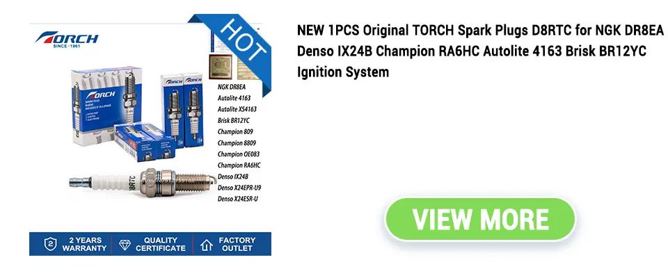 Bougie D'allumage TORCH D8RTI Iridium - Compatible DR8EA, R6G, X24ESZU9 - Filetage 12mm