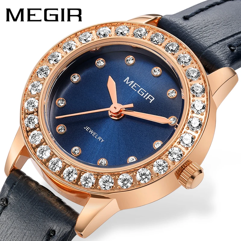 

Women Luxury Watch Reloj Mujer 2018 MEGIR Twinkly Small Women Watches Rose Gold Damen Uhren Montres Femme Dropship