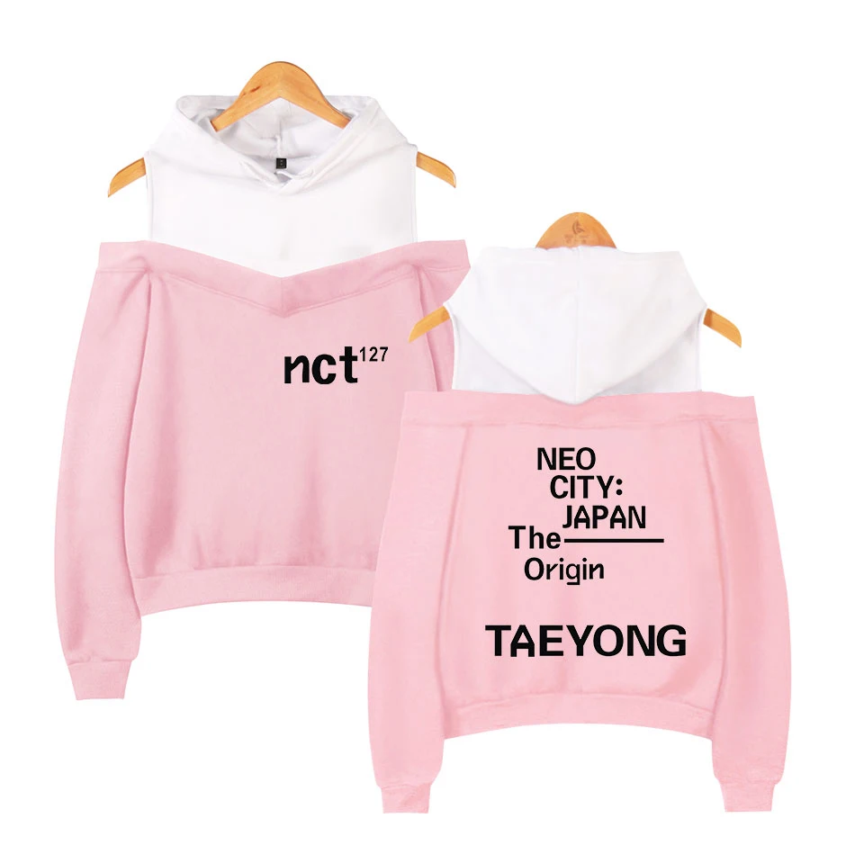NCT 127 без бретелек с открытыми плечами толстовка женская Корея хит популярные толстовки популярная комбинация толстовка женская одежда