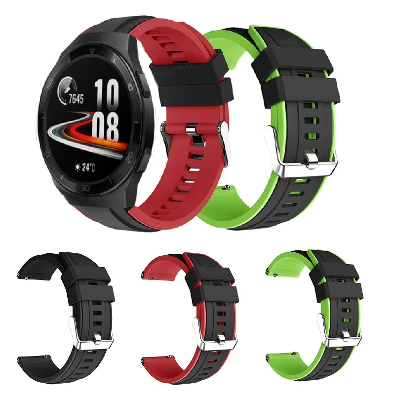 Сменный дышащий силиконовый ремешок 22 мм для Huawei watch GT 2 46 мм/GT 2e двухцветный