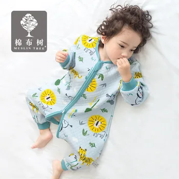 

2020muslintree New Style Newborn Infant Sleeping Bag Autumn and Winter Baby fen tui Sleeping Bag Pure Cotton Children Anti-kick