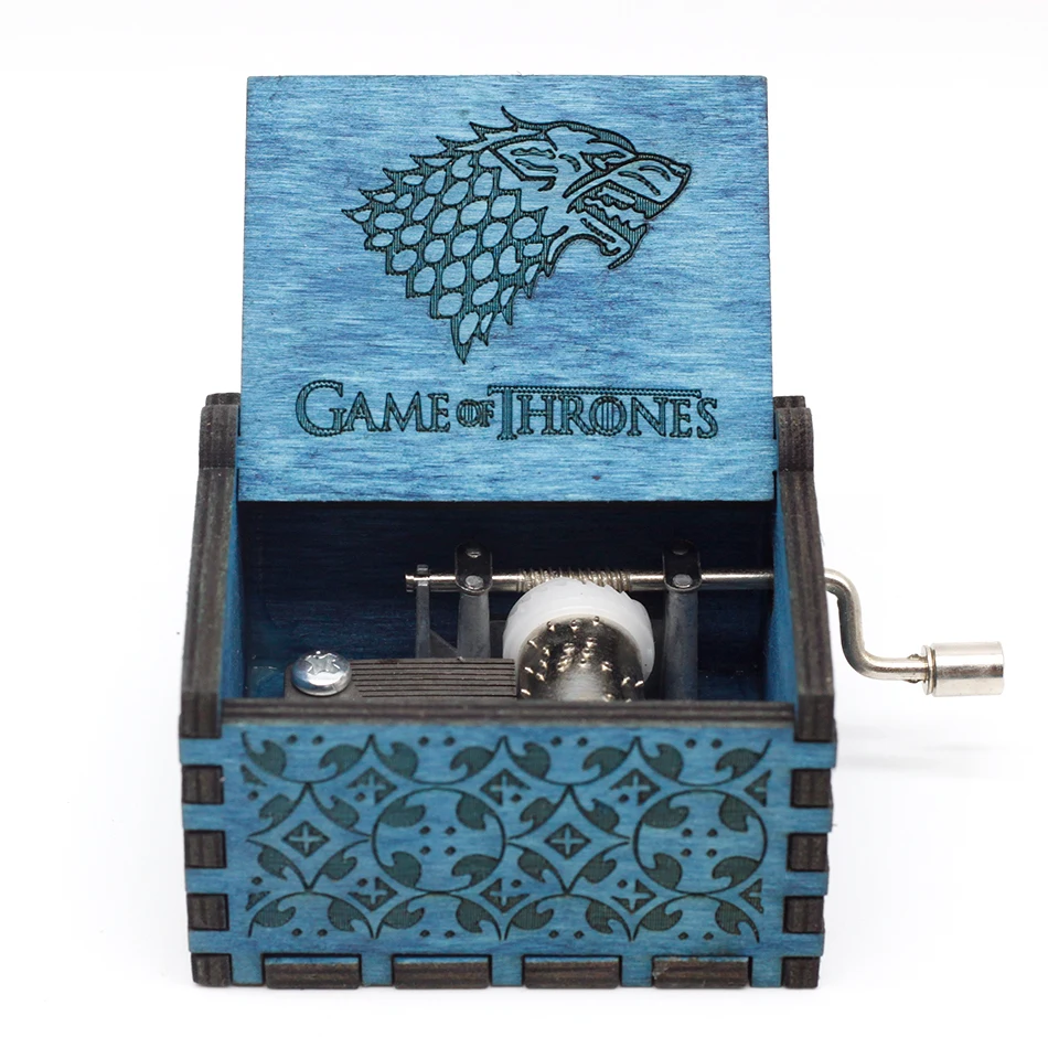 Античный резной деревянный рукоятка королева музыкальная шкатулка Рождественский подарок на день рождения вечерние украшения - Цвет: Game of Thrones 4