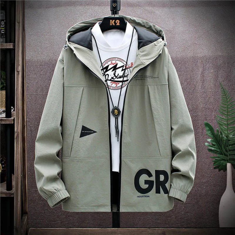 

plus size autumn men's loose letter hooded jacket bust 152cm 5XL 6XL 7XL 8XL9XL 10XL long sleeve casual simple jacket men