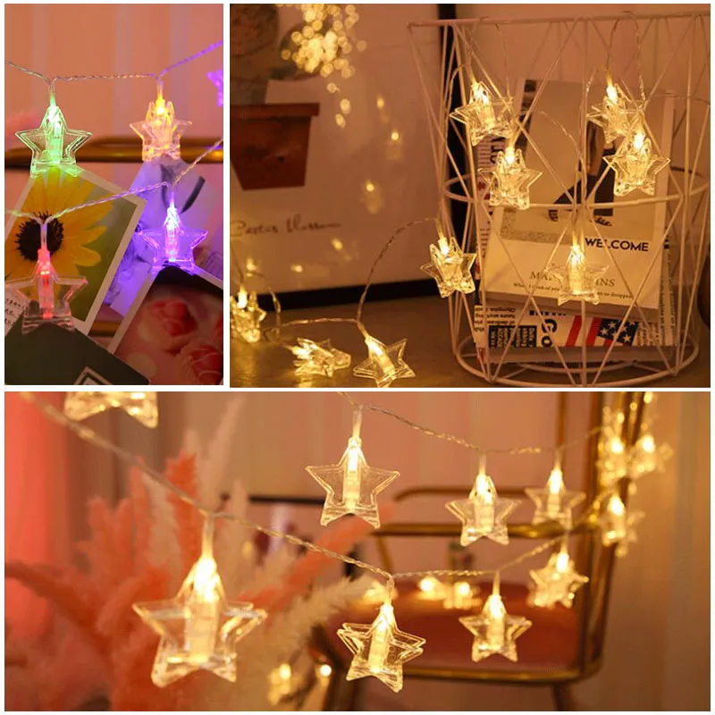 1.5M 3M Outdoor Photo Clip LED String lights Holiday lighting Fairy Garland For Christmas Tree Wedding Party Decoration Xmas