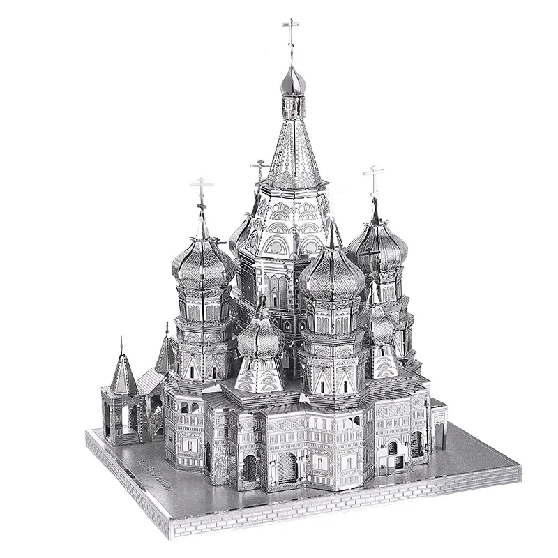 DIY 3D металлическая головоломка, игрушка всемирно известных зданий, Сборная модель, строительные наборы, развивающие игрушки для детей, Эйфелева башня - Цвет: Cathedral