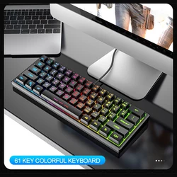 Clavier manipulateur filaire petit portable RGB lumineux pour ordinateur portable jeux de bureau 