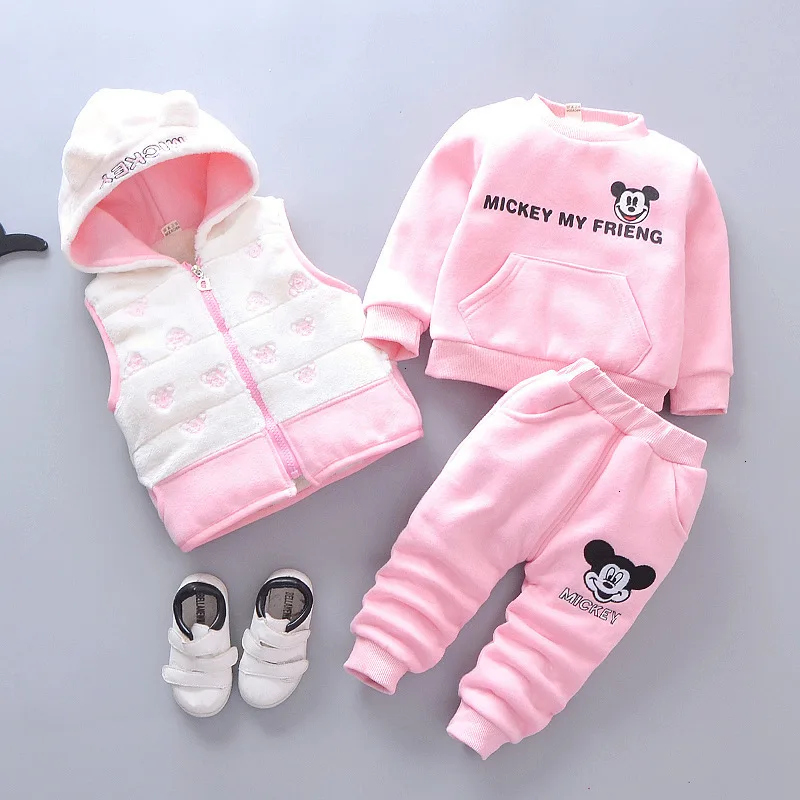 

Infant Christmas Clothing Set Autumn Winter Warm Vest Coat+Sweatshirt+Pants 3Pcs Infant Kids Children Sports Suit Clothes
