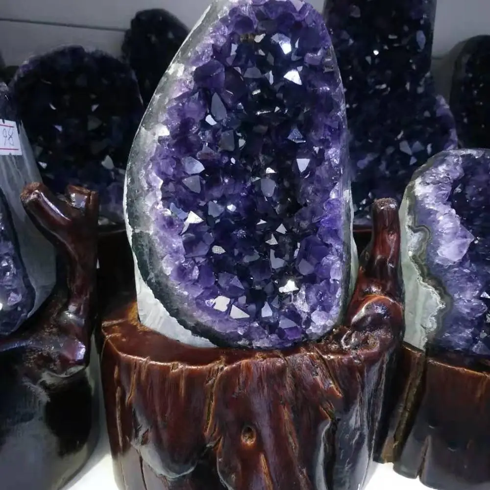 1,1 кг естественного фиолетового цвета с украшением в виде кристаллов кластера натуральный Уругвайский аметист Пещера украшения+ основание