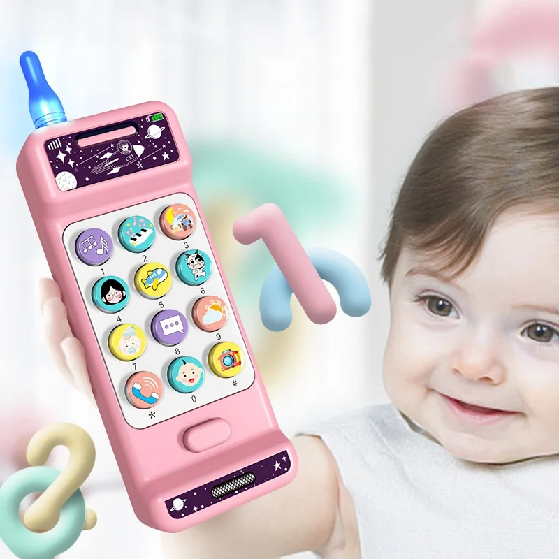 

Kids Telephone Machine Light & Sound Phone Toy Baby Electric Study Vocal Bites Early Education Toys for Boy Girl Christmas Gifts