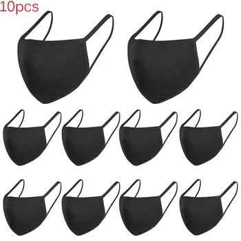 

20PCS Reusable Face Mouth Mask Black Washable Soft Face Mask Fabric Adult Fashion Muffle Masks Anti Dust Earloop Mask mascarilla