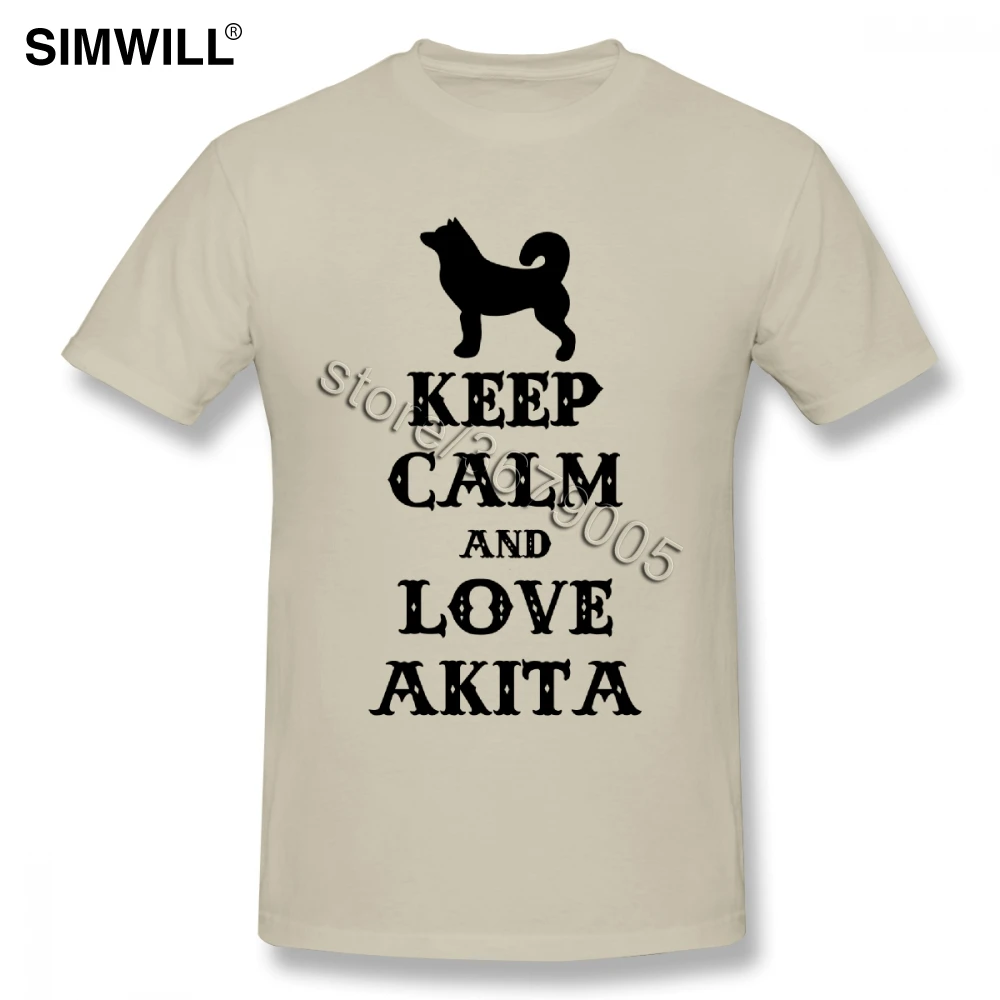 Мужская Футболка Keep Calm And Love Akita футболка с изображением собаки 1980 недорогая