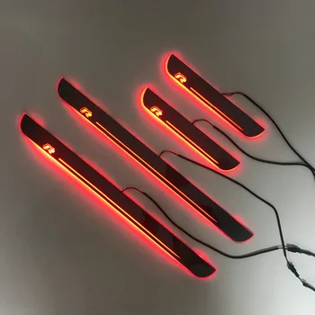 

Acrylic door sill plate strip with led decorative welcome light moving door scuff for volkswagen scirocco R golf 4 5 6 7 7.5 mk