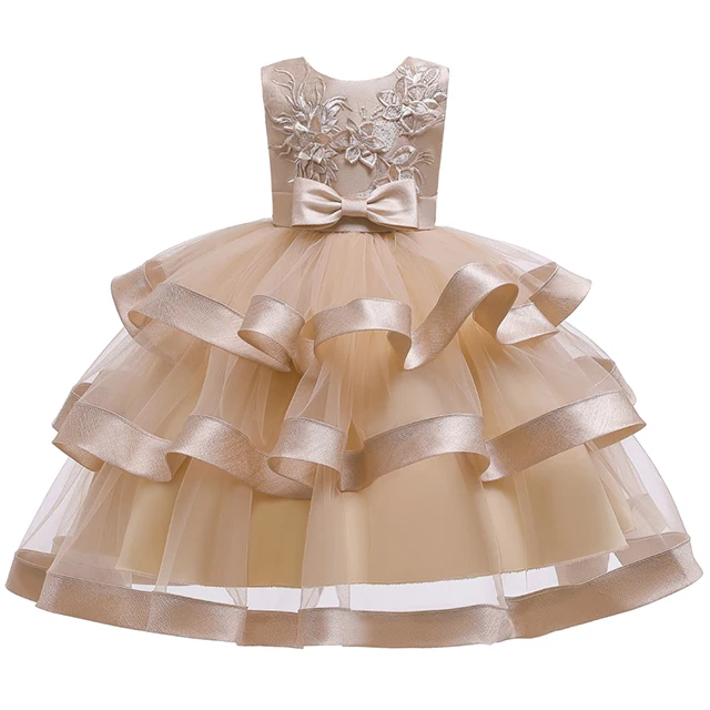 Элегантные Детские платья для девочек; детская одежда с юбкой-пачкой; высококачественное платье с вышивкой для девочек на Рождество, год; вечерние костюмы - Color: D1924-Khaki