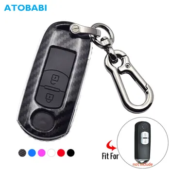 

ATOBABI Car Key Case For Mazda 2 3 Sedan Hatchback CX3 CX5 CX9 Tribute 2 Buttons Smart Remote Fob Shell Cover Auto Accessories