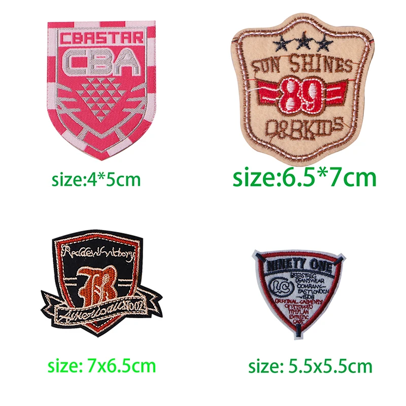

2 Pcs Cartoon Decorative Shield medal pattern icon Embroidered Applique Patches For DIY Iron on Badges Stickers on a backpack