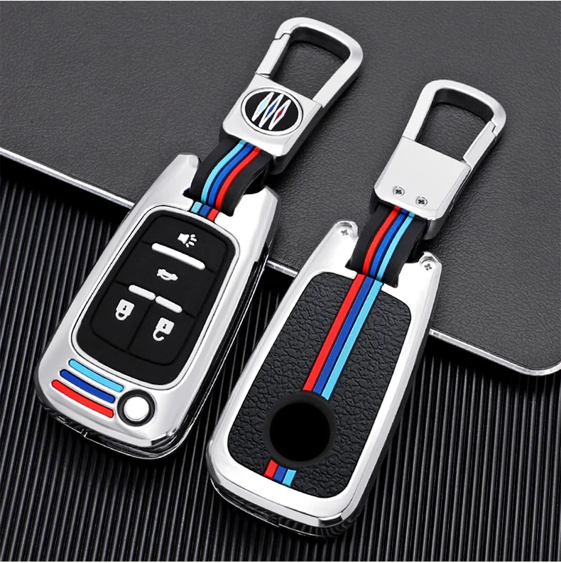 Custodia in lega di zinco per auto custodia per telecomando portachiavi per Chevrolet Cruze Malibu Camaro Impala Equinox Trax GMC Buick Chevy - H0c1bc48382ad479eb0d212b5d5680d68b