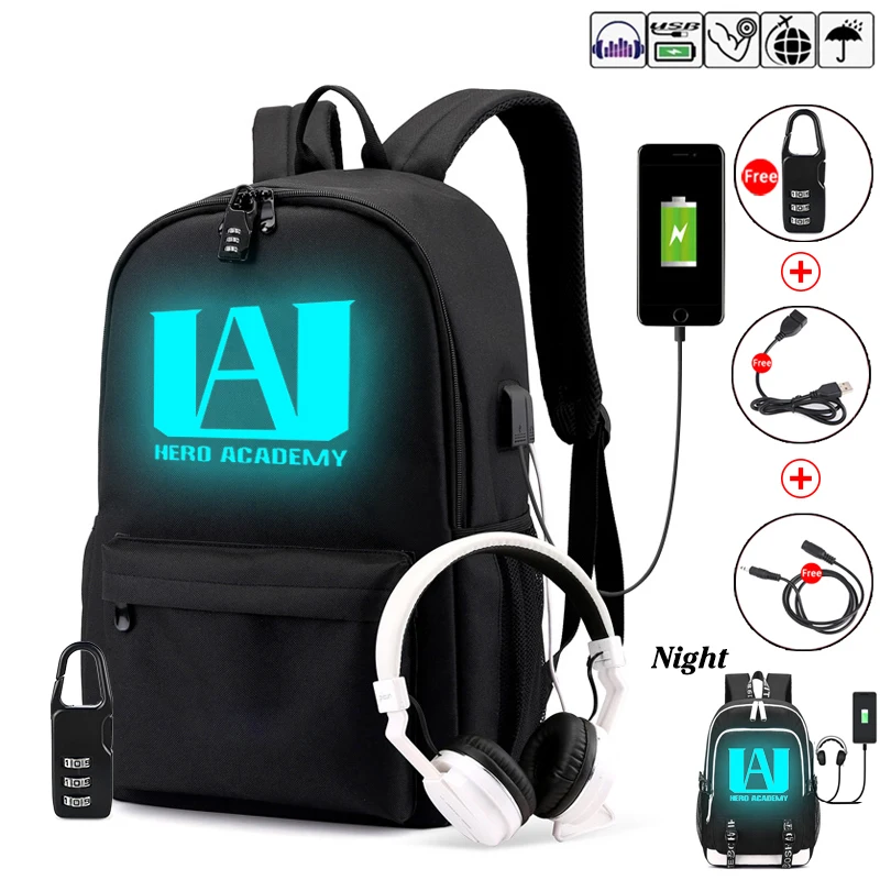 ASDONES Unisex Galaxy My-Hero-Acade-Mia School Backpack Laptop Bag Sports Traveling Daypack for Mens Womens Youth Kids 