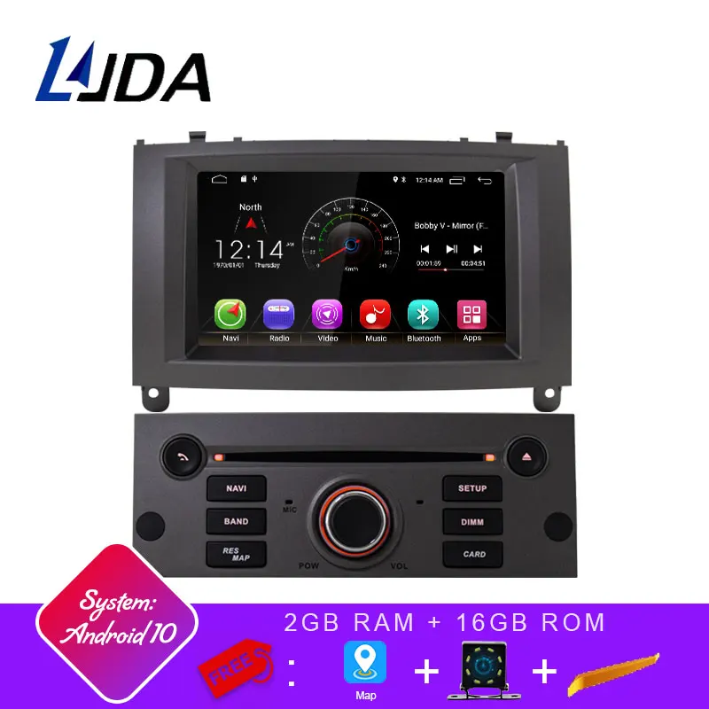 LJDA 1 Din Android 10,0 Автомагнитола для peugeot 407 2004-2010 автомобильный мультимедийный плеер стерео Авто аудио gps Навигация DVD видео ips