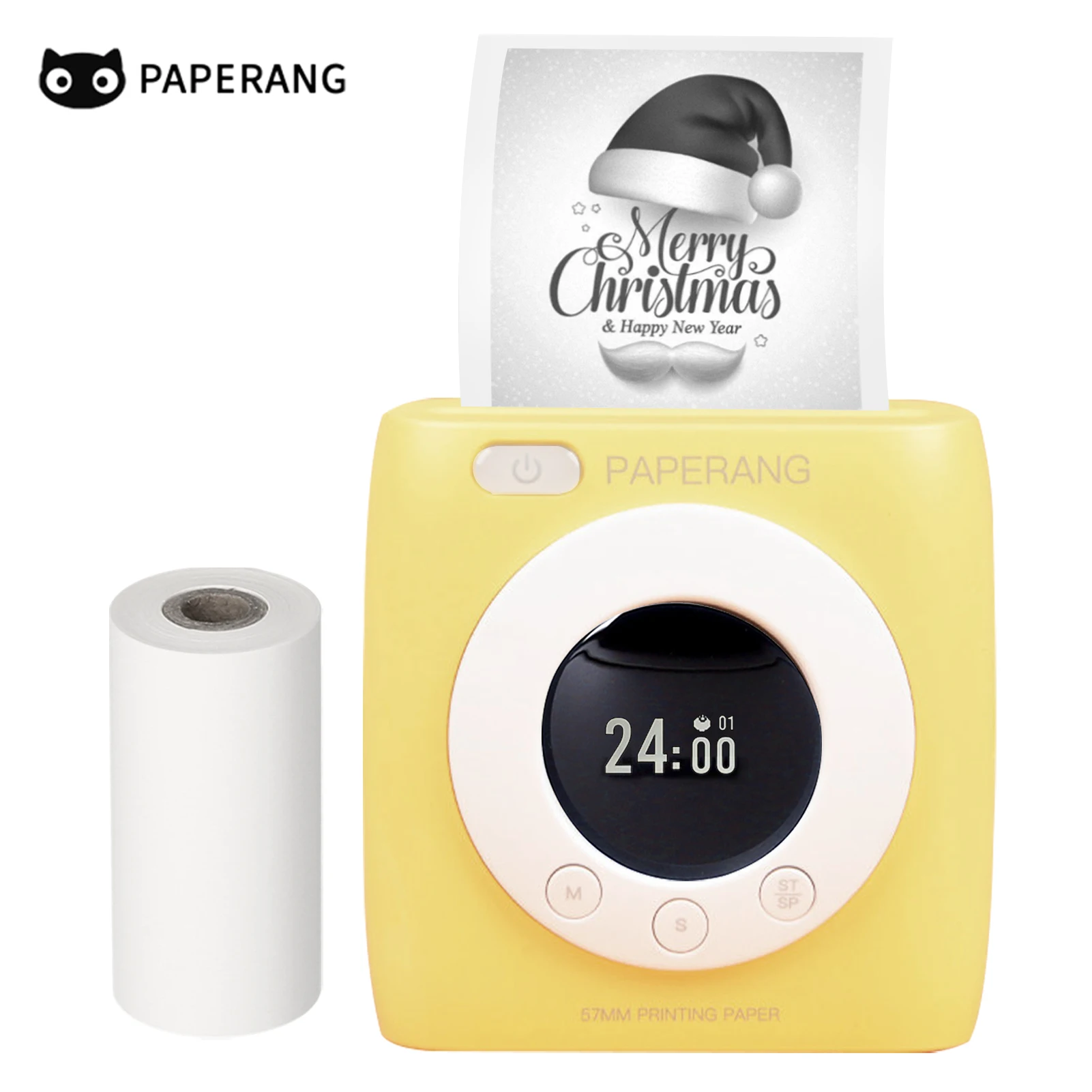 mini printer peripage PAPERANG P2S Pocket Printer 300dpi BT Wireless Thermal Printer Portable Mobile Mini Printer Label Sticker with Clock Function small travel printer