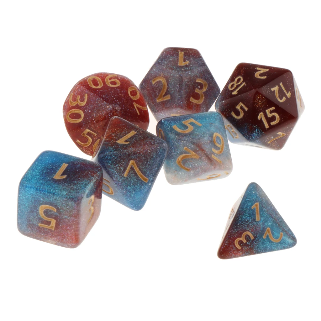 7Pc Multi-sided Dices Set D4-D20 MTG DND RPG Board Game Dice for D&D Roleplaying Party Casino Table Game Toy