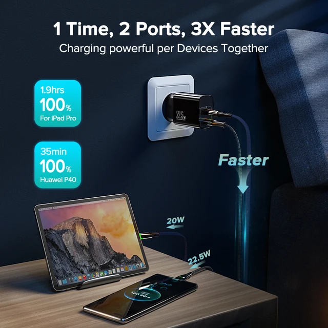 QOOVI Dual USB Type C PD 20W Charger 5A Fast Charging Wall Adapter Quick Charge 4.0 QC For iPhone 13 12 Xs Huawei Xiaomi Samsung 4