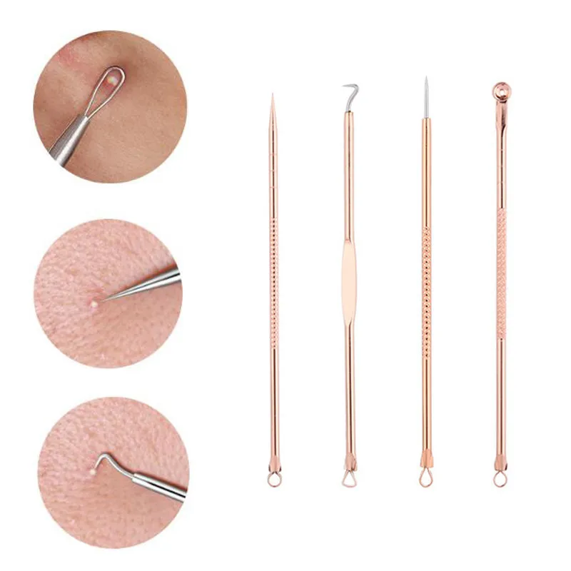 

4pcs Facial Skin Care Blackhead Remover Tool Needles Facial Pore Cleaner Noir Acne Belleza Limpieza Puntos Negros Face Cleaner