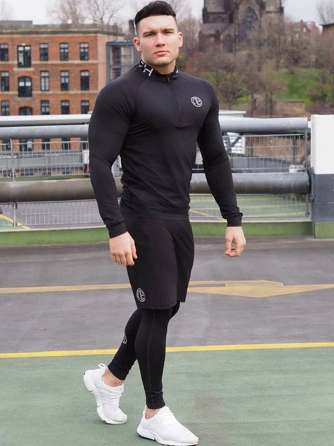  Traje de fitness para hombre, 3 piezas, conjunto de