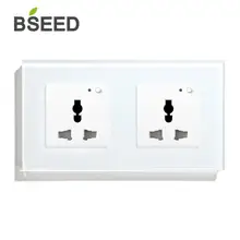 BSEED многофункциональная Wifi настенная розетка умная розетка кристальная панель Черный Белый Золотой 13A настенная розетка для умного дома