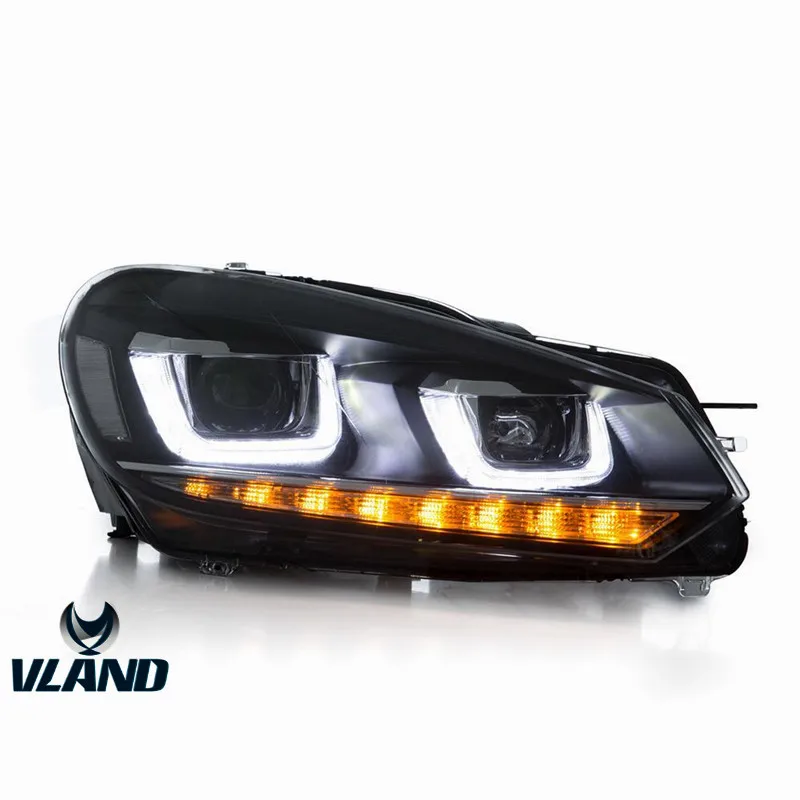 

VLAND factory for car head lamp for Golf 6 LED headlight 2008 2009 2010 2011 2013 for Golf MK6 head light with moving signal