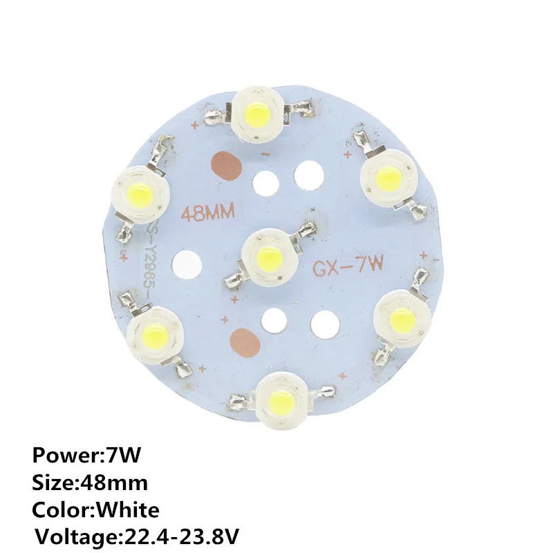 1 шт. 3 Вт 5 Вт 7 Вт светодиодный Cree светодиод светодиодный s чип 1 Вт чипы с 23 мм 30 мм 48 мм алюминиевая печатная плата для DIY фонарик прожектор - Испускаемый цвет: 7W 48mm White
