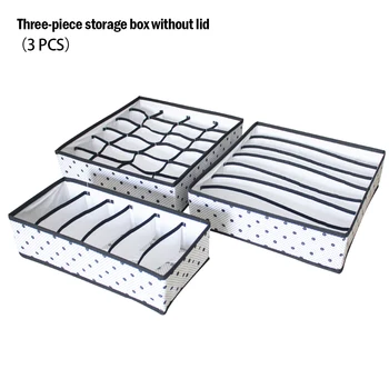 

3-piece Set Of Foldable Underwear Storage Bag, Bra, Tie, Socks, Clothes Storage Box, Container, No Cover Underwear Storage Box
