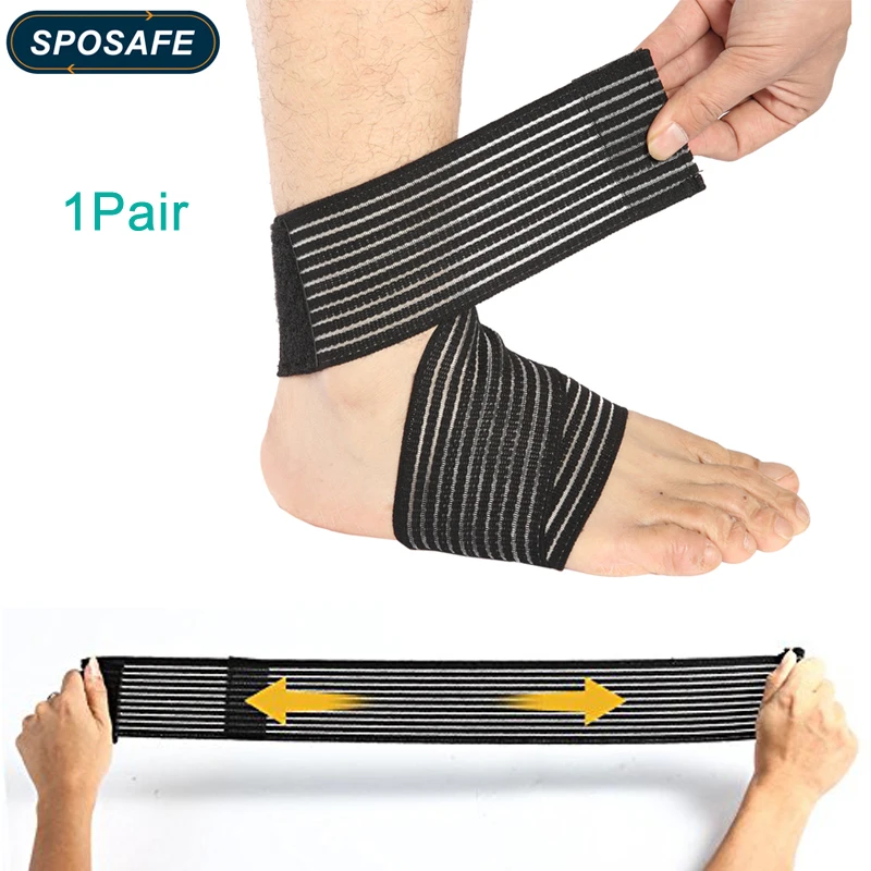 

SPOSAFE 1Pair Ankle Support Spirally Wound Bandage Volleyball Basketball Ankle Orotection Adjustable Elastic Bands