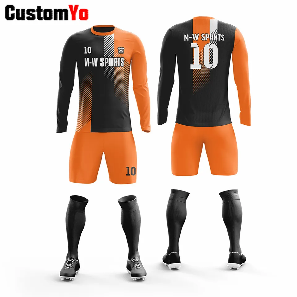 Camisetas de fútbol de color naranja y negro, en blanco, crea tu propio  diseño, ropa de equipo de fútbol|Sets de fútbol| - AliExpress