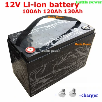 

12V 100Ah 120Ah 130Ah Lithium li ion battery pack for UPS solar storage sytem solar panel golf trolley motor caravan+10A charger
