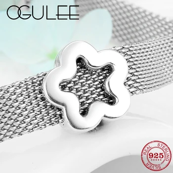 

Hot sale 925 Sterling Silver Hollow Star Flowers clips beads Fit Original reflections Watch Chain Bracelet charms Jewelry Making