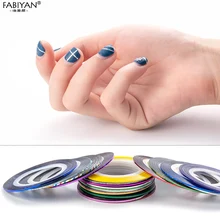 20 шт многоцветные рулонные полосы полоска лента линия обертывание наклейки Советы украшения DIY Дизайн ногтей маникюр профессиональный