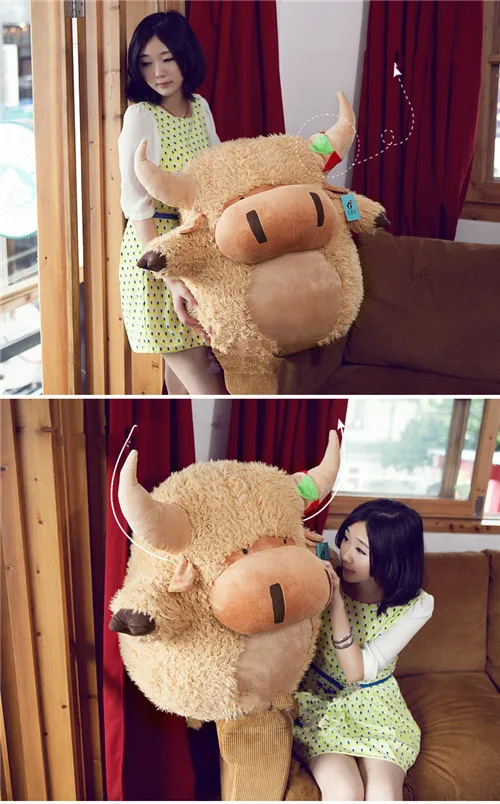Fancytrader 31â€˜â€™ Giant Soft Stuffed Bull King Plush Toy Doll Stuffed Ox Cow Pillow Cushion for Kids Friends Gift Home Deco 80cm (12)