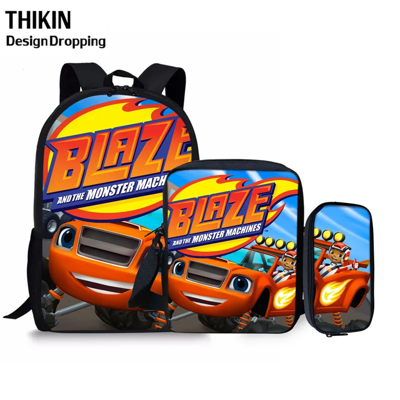 THIKIN/популярный рюкзак для мальчиков с рисунком из мультфильма «Блейз и машины монстров»; детские школьные сумки; дорожная сумка для детского сада - Цвет: Thikin Design Drop