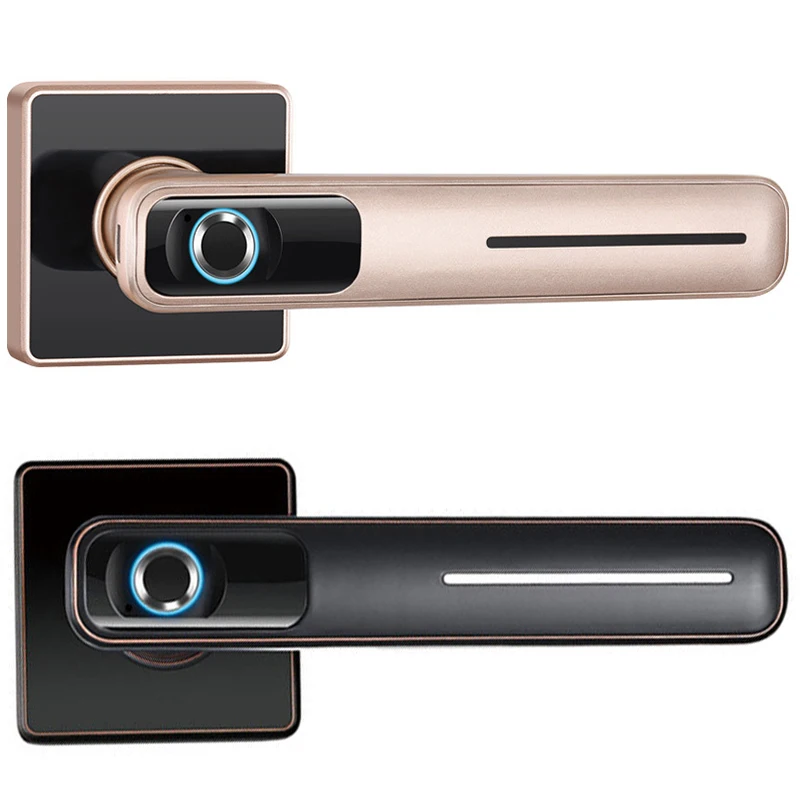 Домашний интерьер спальни деревянный дверной замок с идентификацией через отпечатки пальцев USB Тип зарядки аккумулятора