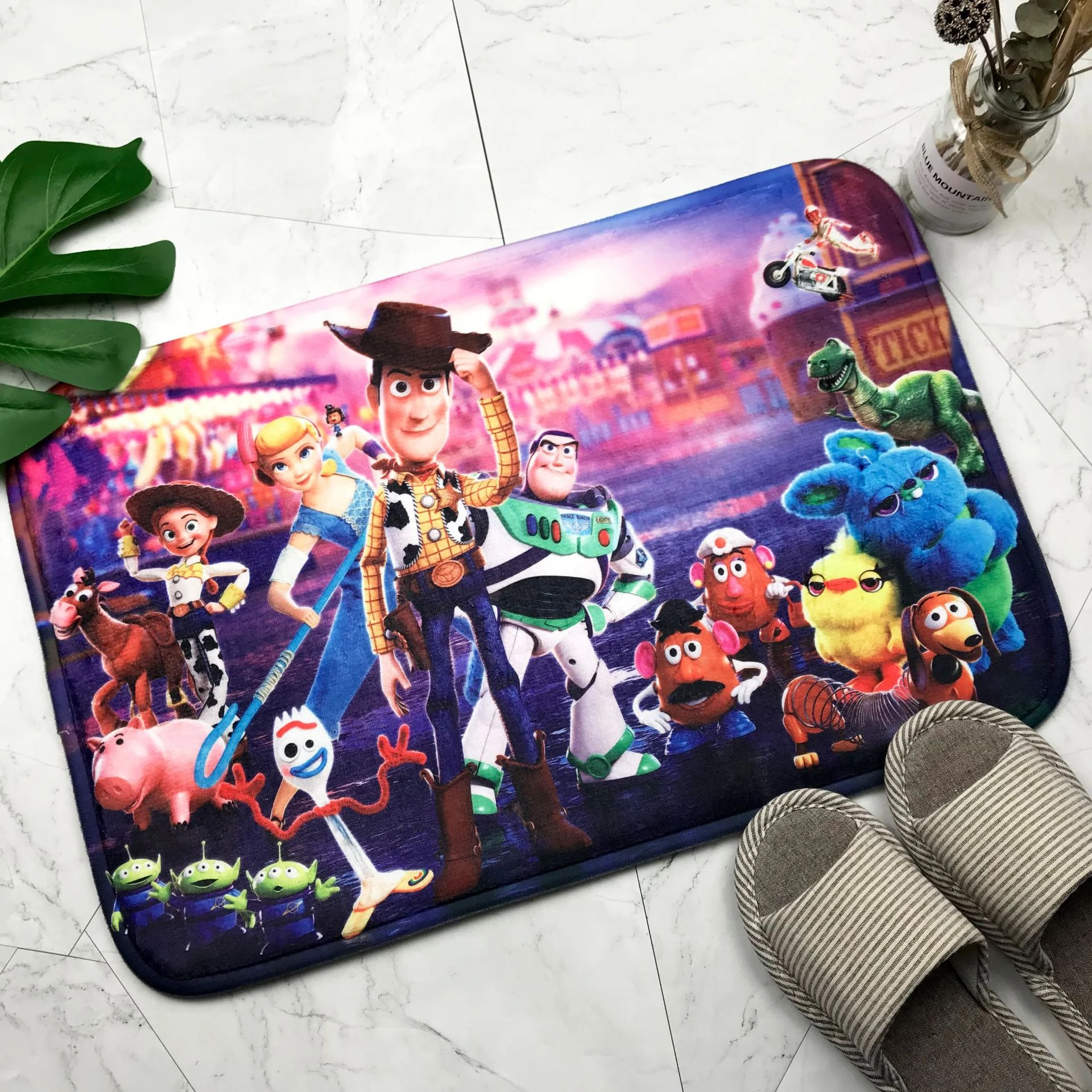 トイストーリーバズライトイヤーバスマットバスラグ吸収性ソフトバスルームラグカーペットシャワータブベッドルームエントリーマシン洗える マット Aliexpress