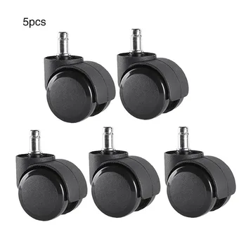 

5 Pcs 2 Inch Stem Universal Mute Caster Nylon Wheel PU Office Chair Swivel Rollers 360 Degree Furniture Hardware BS