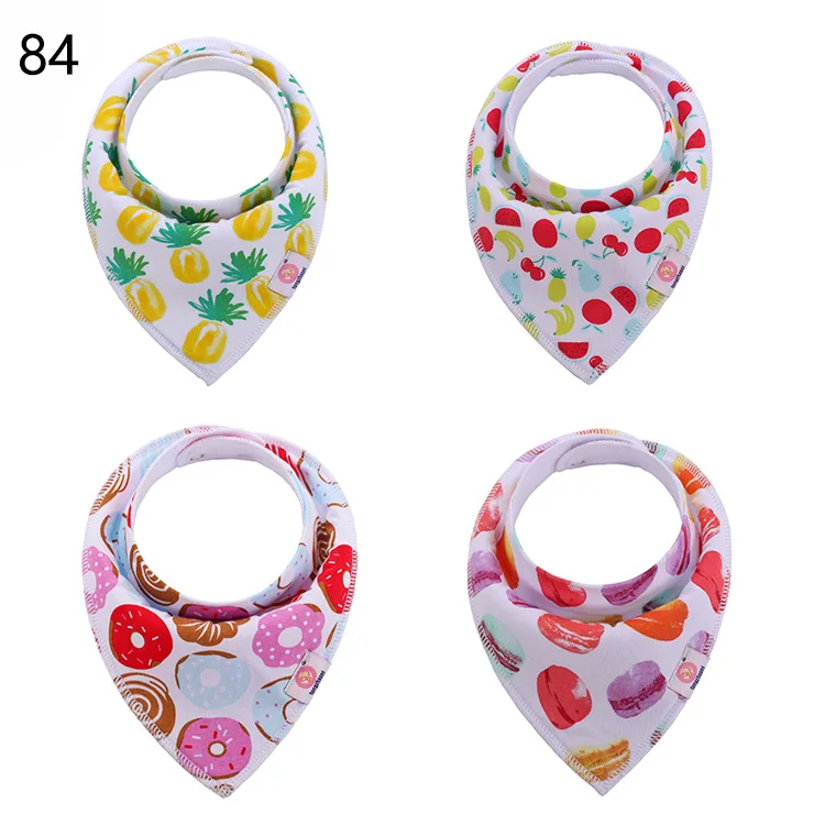 4pcs/ Set  Baby Bibs Cotton Bandana Bibs Toddler Winter Scarf Waterproof BibBibs Scarf Drooling Towel Kids' things 400 colors