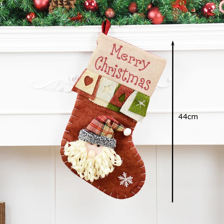 Рождественские чулки с Санта-Клаусом; Подарочная сумка для новогодних и рождественских носков; коллекция года; navidad; Рождественский подарок для детей