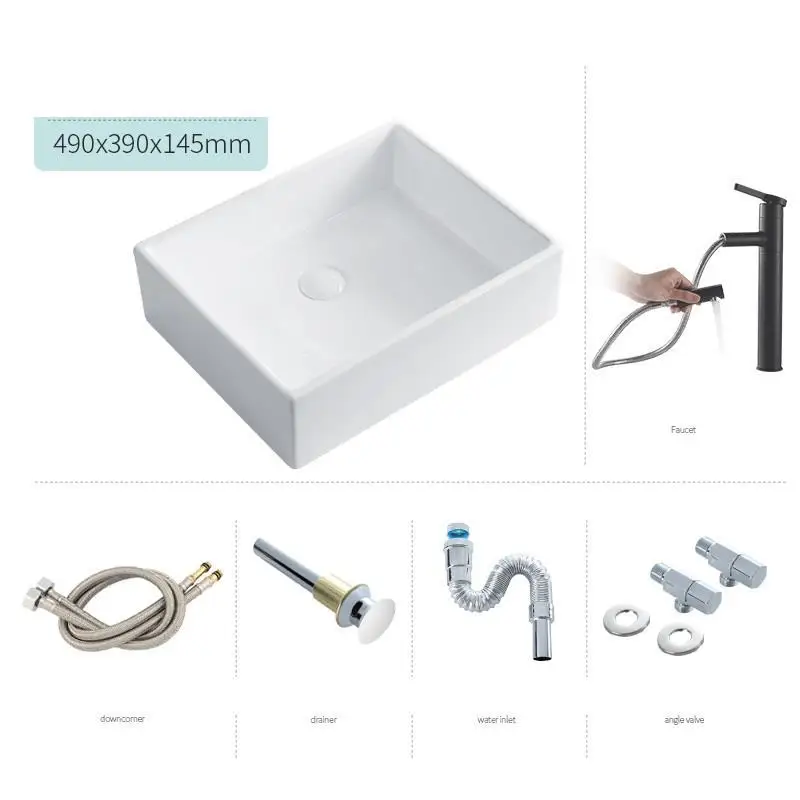 Version C Черная миска Lavabo Sobre Encimera Lavandino Waschtisch wastatel Lavatorio умывальник для ванной комнаты - Цвет: Version C
